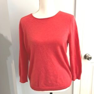 Luxurious Coral Cashmere Sweater Talbots ML